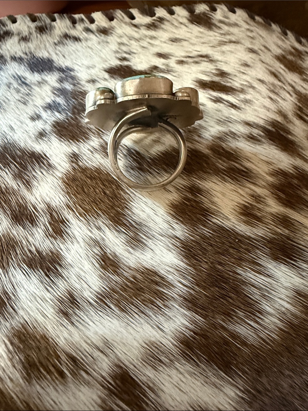 Beautiful turquoise & silver 6 stone ring - Picture 3 of 10